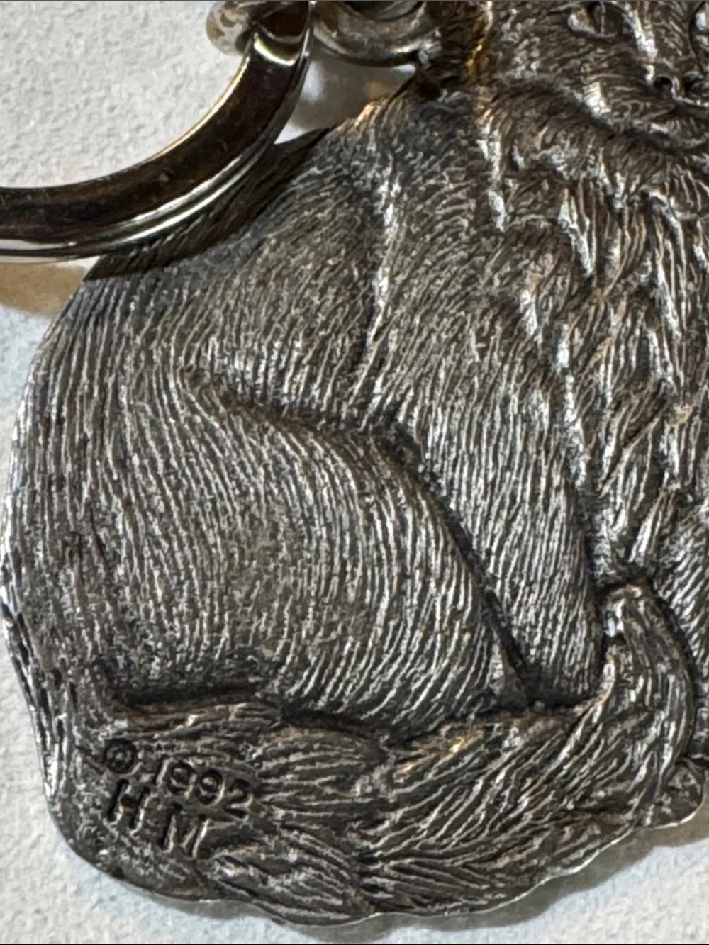 Pewter Cat Keychain - Silver Cat Keyring